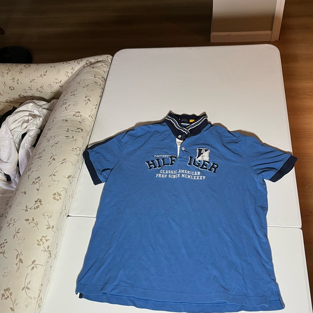 Tommy Hilfiger Blue and Yellow Polo